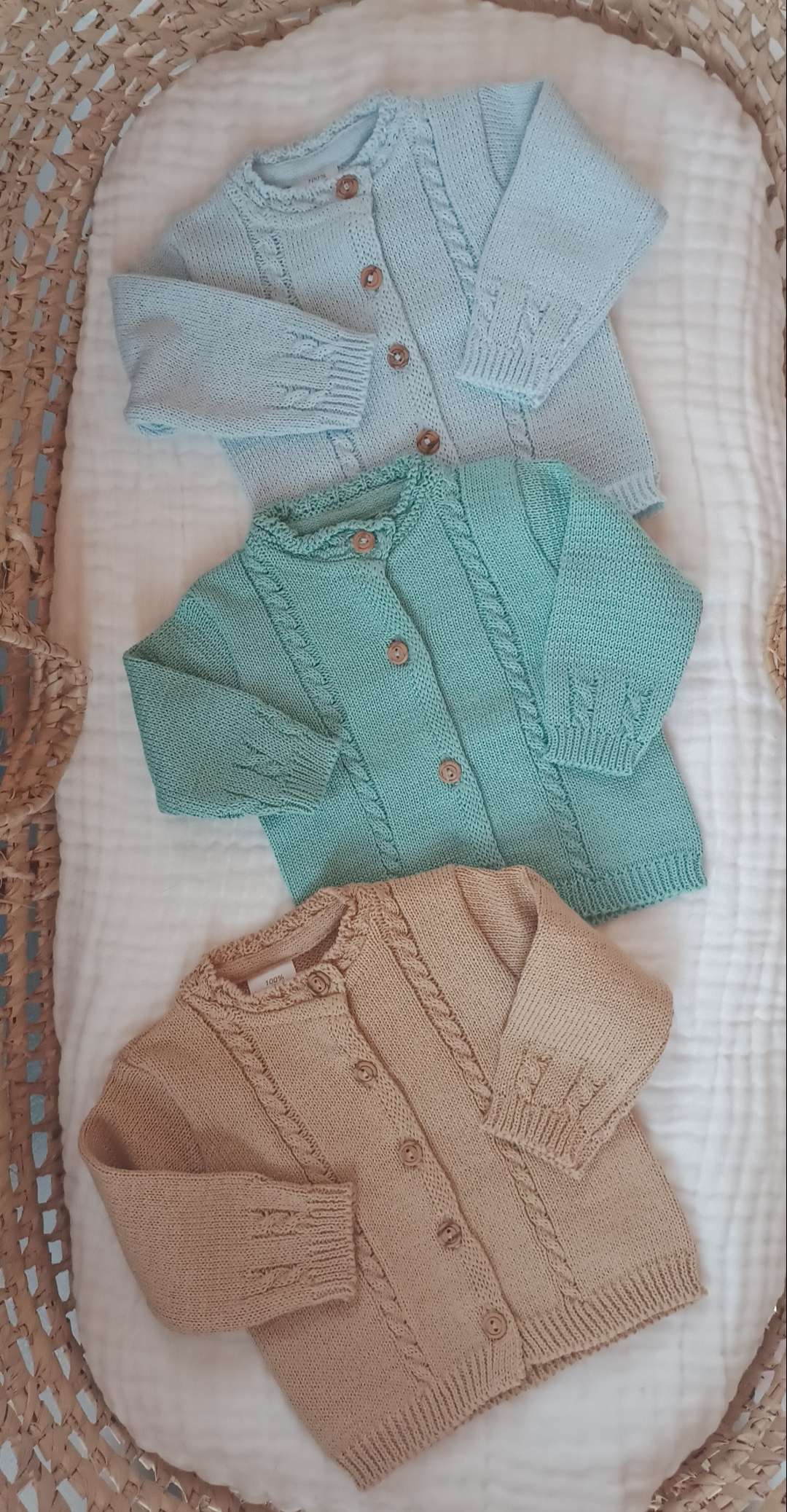 Cardigan trecce cotone 100%