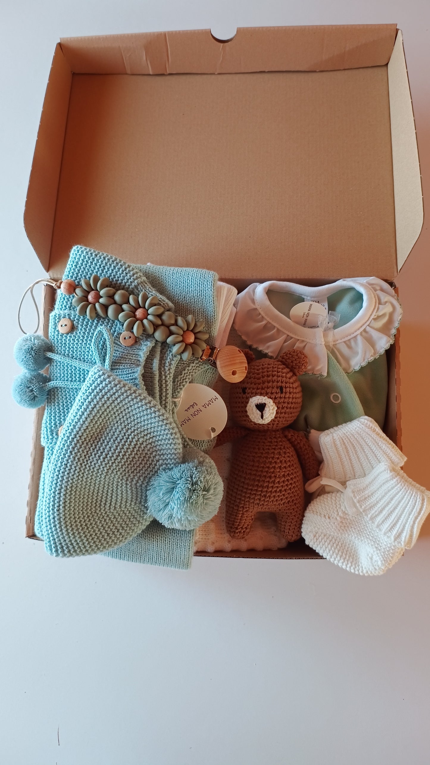 Box nascita verde 10 pezzi autunno/inverno