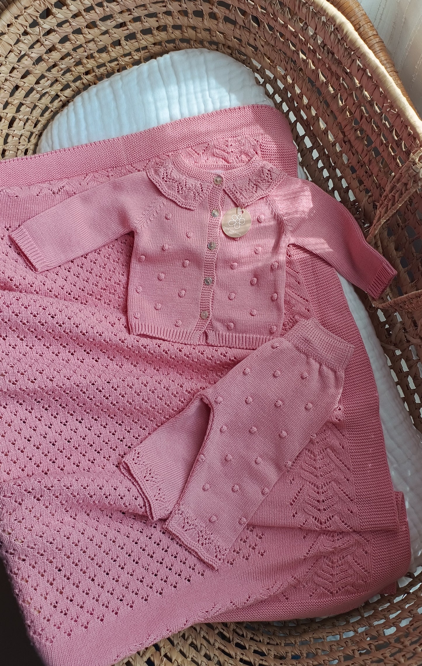 Completo colletto PERLA rosa