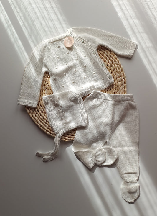 SET 3 pezzi PERLA bianco
