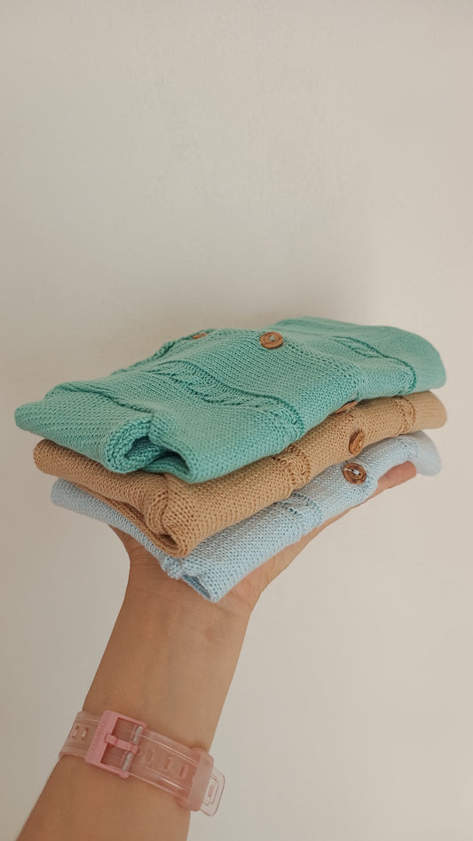 Cardigan trecce cotone 100%
