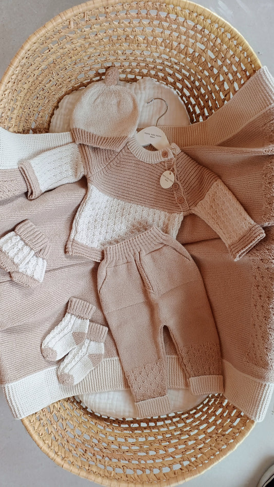 Coordinato CAPPUCCINO 6 pezzi lana