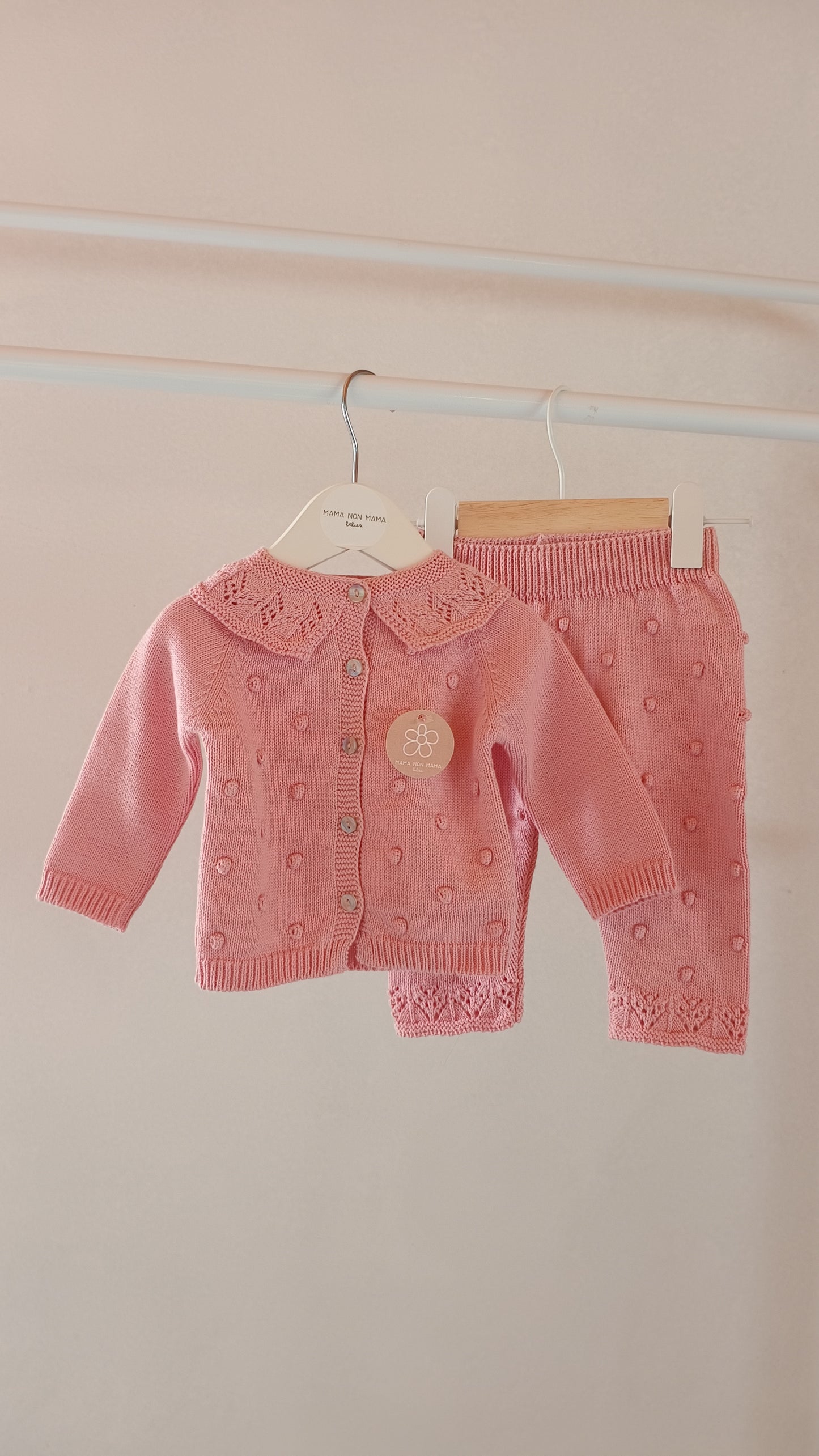 Completo colletto PERLA rosa