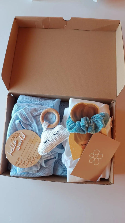 Box nascita celeste 10 pezzi autunno/inverno